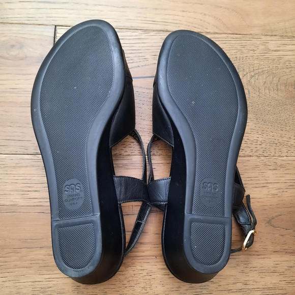 SAS Caress Tripad Comfort Cross Strap Wedge Sandal Black Size 8 - Picture 10 of 16